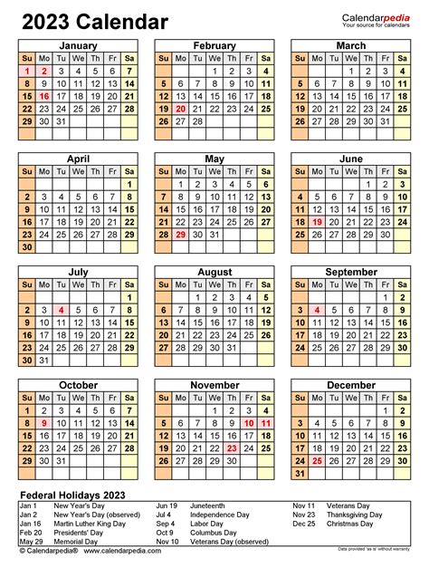 2023 Monthly Calendar Excel