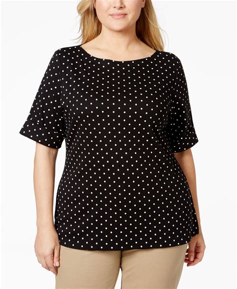 Karen Scott Plus Size Polka Dot Print T Shirt Only At Macys Tops