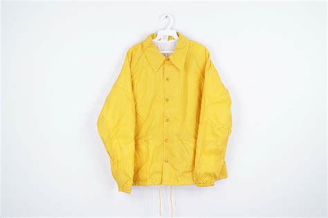 Vintage Nos Vintage 70s Lined Nylon Coaches Jacket Yellow Usa Grailed