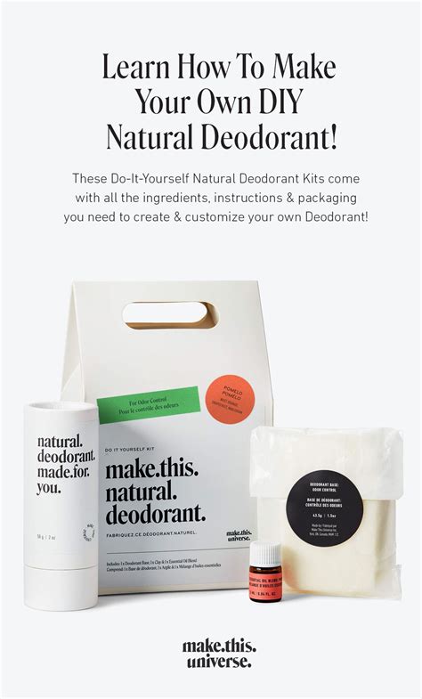 Diy Natural Deodorant Kit Odor Control Baking Soda Free Vegan Diy
