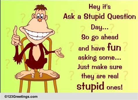 Fun Asking Stupid Questions Free Ask A Stupid Question Day ECards