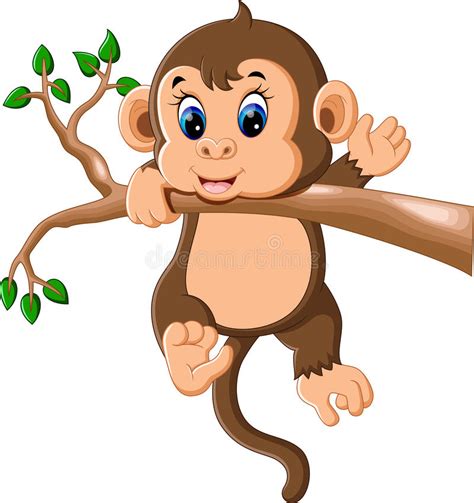 Cute Baby Monkey Cartoon Stock Vector Illustration Of Icon 70354705