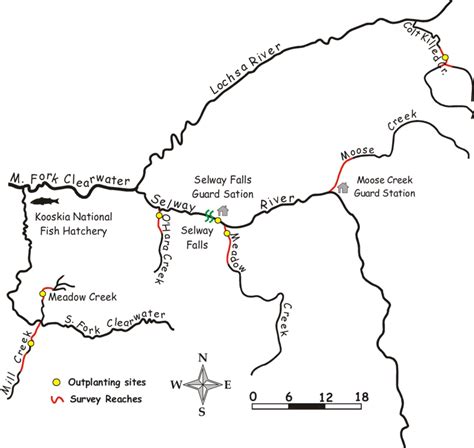 Map Of The Lower Selway South Fork Clearwater And Lochsa Subbasins