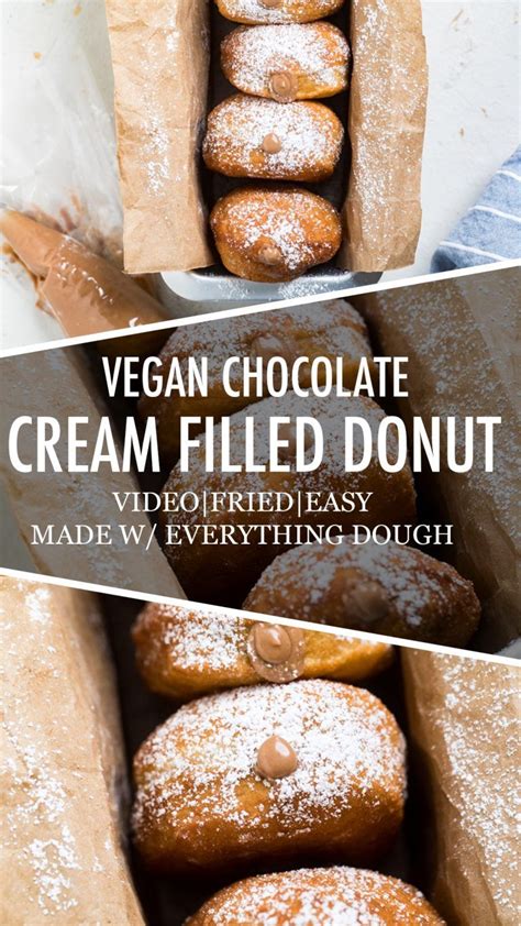 Chocolate Cream Filled Vegan Donuts Make It Dairy Free Vegan Donut