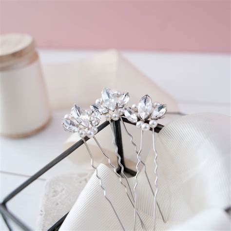 Pearl And Diamante Fan Pins By Melissa Morgan Designs