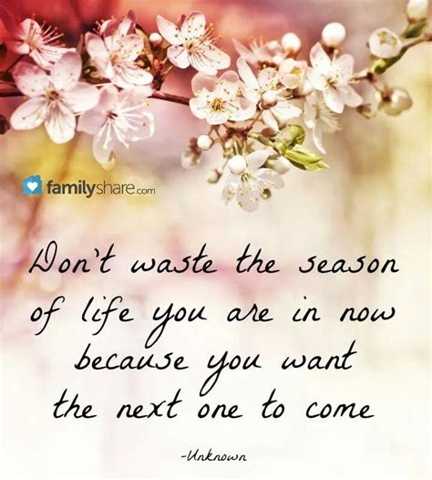 Enjoy Every Season Of Life As It Comes You Want To Live To Enjoy Them