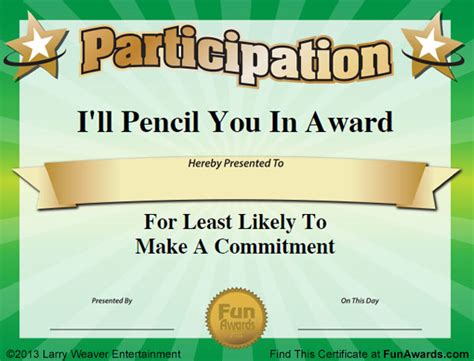 Funny Printable Award Certificates