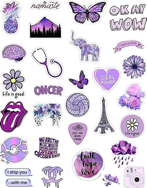 Purple Lavender Lilac Sticker Pack Tumblr Pretty Aesthetic Cute