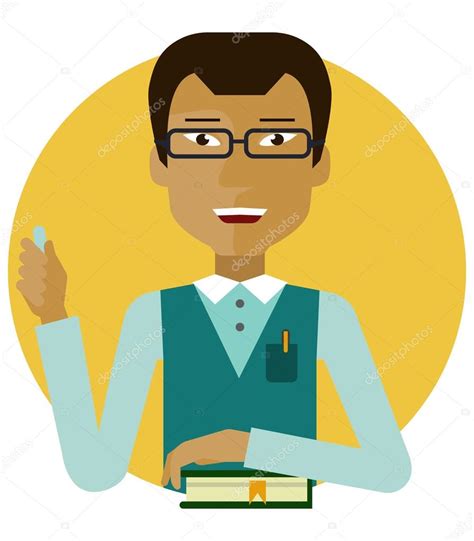 Male Teacher Portrait — Stock Vector © Redinevector 82646820