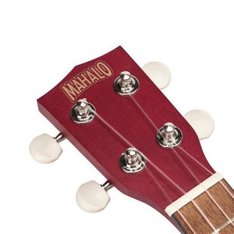 Soprano ukulele készlet Mahalo Kahiko MK1 TRD átlátszó piros 52cm es