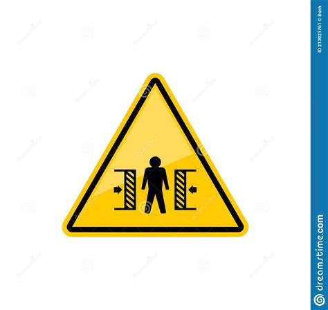 Beware Crashing In Machine Warning Accident Sign Stock Vector