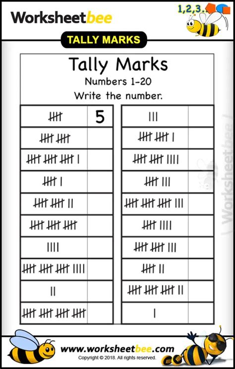 Count And Tally Printable Worksheet For Kids Learn Mathematics