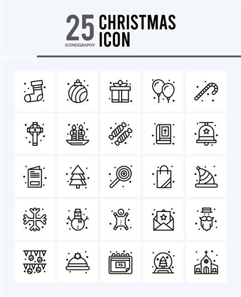 Premium Vector 25 Christmas Outline Icons Pack Vector Illustration
