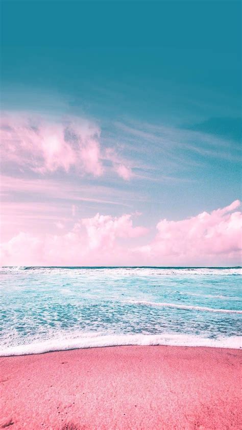 Pretty Pastel Pink Beach Android