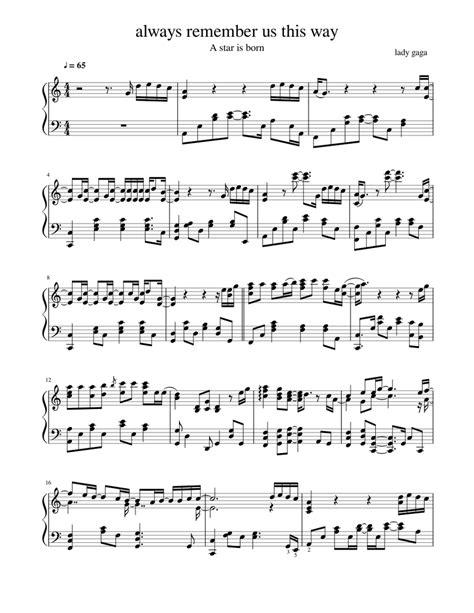 Always Remember Us This Way Sheet Music For Piano Download Free In