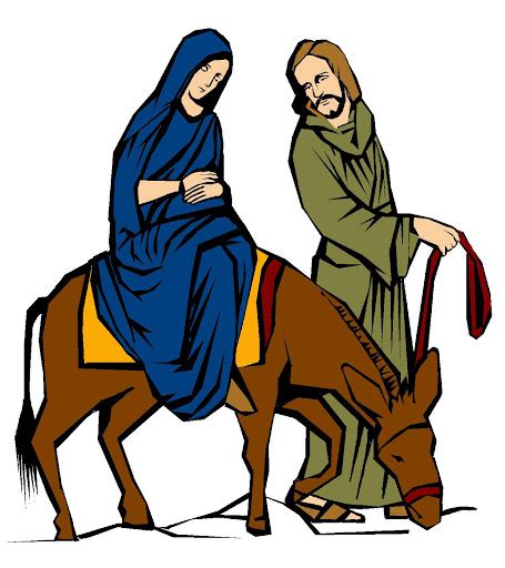 Mary And Joseph On A Donkey Cartoon Life Of Christ Joseph Mary Baby