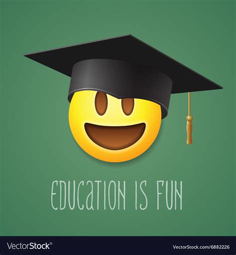 Education Is Fun Emoticon Laughing Royalty Free Vector Image