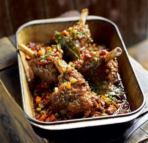Braised Lamb Shanks With Red Wine Tomato And Vinegar Recipe