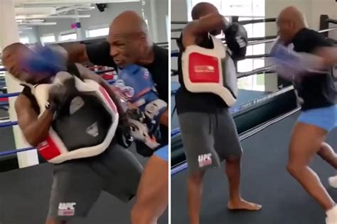 Watch Mike Tyson 54 Almost Knock Out His Own Trainer As Ferocious