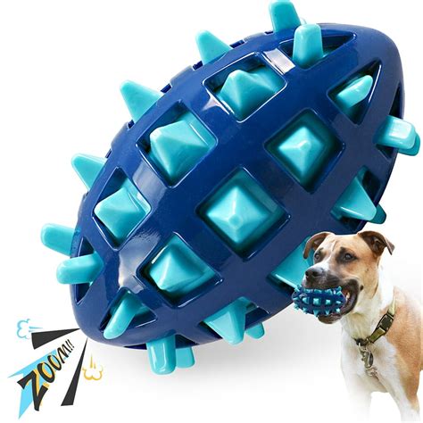 Squeaky Dog Toys For Aggressive Chewers Rubber Puppy Chew Ball With