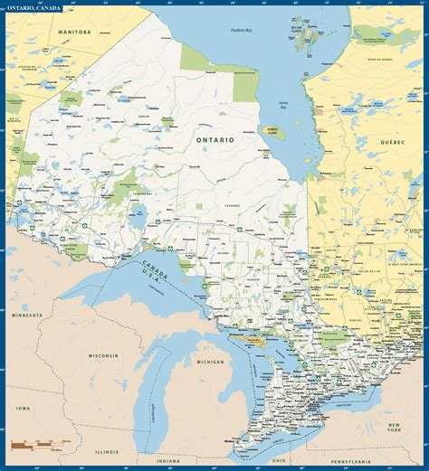 Ontario Province Map Digital Vector Creative Force