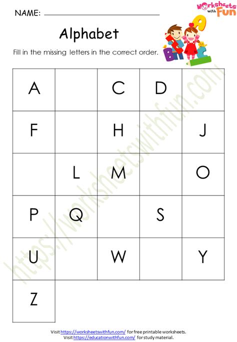 English Preschool Missing Alphabet Worksheet 1 Wwf