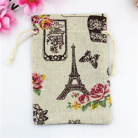 Design For Choose Cute Eiffel Tower Cotton Bag 50 Pcslot 10x14cm
