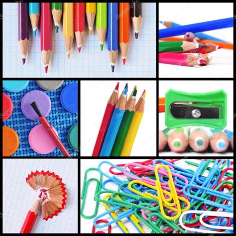 School Supplies Collage — Stock Photo © Nito103 43751491