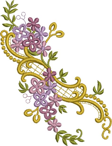Floral Design Embroidery Motif - 12 - Floral Illusions - by Sue Box ...