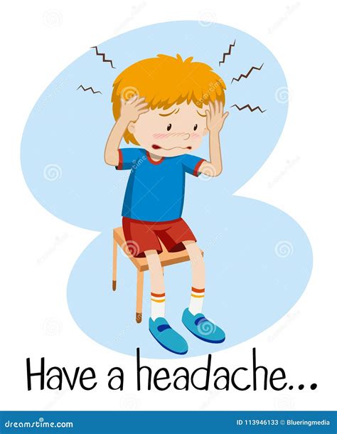 A Boy Having A Headache Stock Vector Illustration Of Drawing 113946133