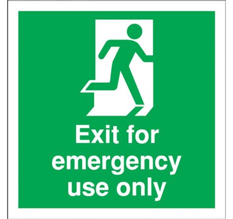 150mm X 150mm Fire Exit Sign For Emergency Use Only Rigid Plastic