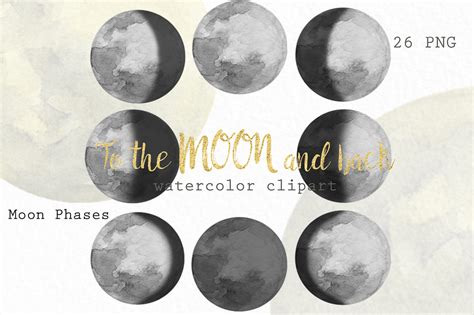 Watercolor Moon Phases