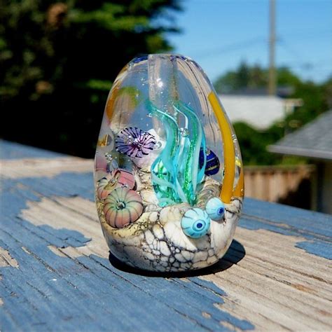 Ocean Bead Glass Underwater Scene Aquarium Bead Handmade