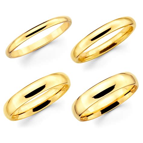 Solid K Yellow Gold Mm Mm Mm Mm Comfort Fit Men Women Wedding Band Ring Ebay