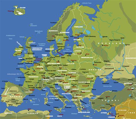 Europa Städte Karte Landkarte