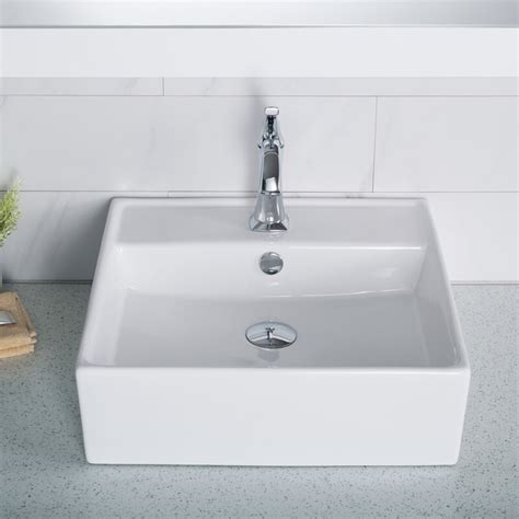 Kraus Thin Ceramics Square Vessel Bathroom Sink With Overflow And Reviews