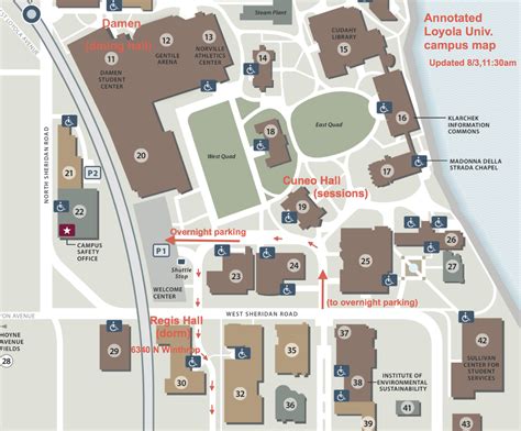 Loyola University Annotated Closeup Map