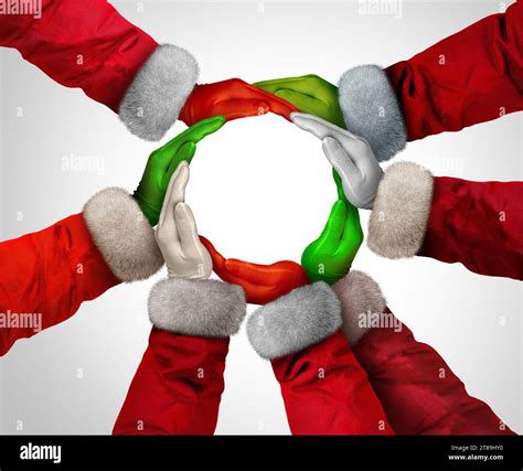 Holiday Celebration Unity As Christmas Spirit And Teamwork During The