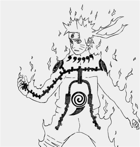 Naruto Sages Mode Nine Tails Free Coloring Pages