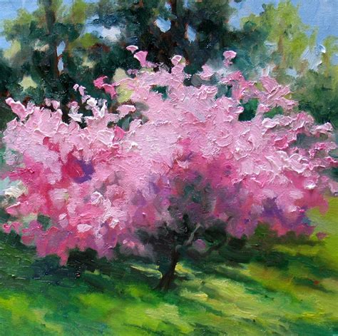 Nels Everyday Painting Blooming Pink Painting Tree