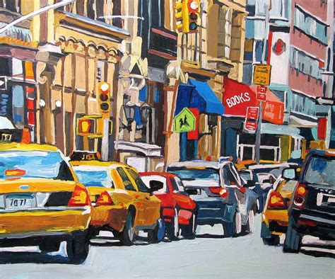 City Urban Fine Art Print 8x10 Flow Of Traffic Taxis New York City