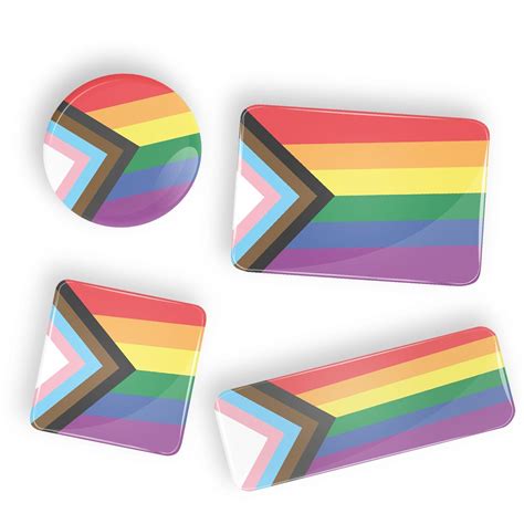Lgbt Progress Pride Flag Pin Badge Button Or Fridge Magnet Lgbtq Lgbtqi Lgbtqia