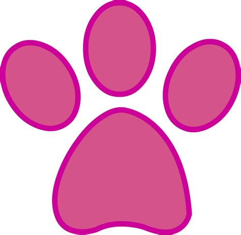 Pink Paw Prints Free Clip Art Clipart Best