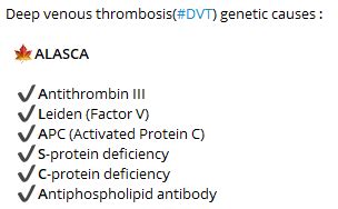 Mnemonics For Genetic Causes Of Deep Venous Thrombosis Dvt Medicomaestro