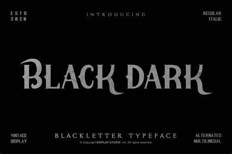 Black Dark Font Displaystudio Fontspace