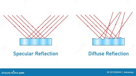 Specular And Diffuse Reflection Diagram Scientific Vector Illustration