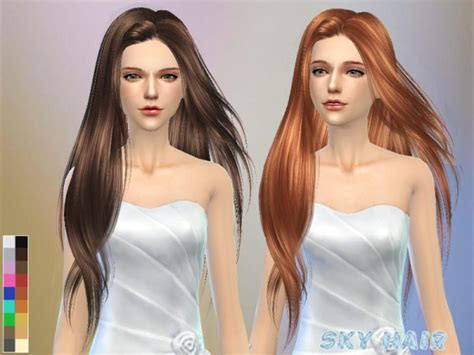 The Sims Resource Glossy Hairstyle By Skysims Sims Hairs