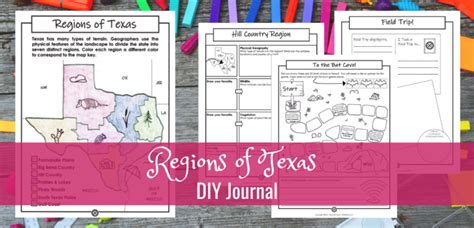 Regions Of Texas Diy Journal Field Trip Texas
