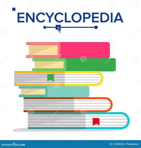 Encyclopedia Pile Vector Books Stack With Bookmarks Science Learning