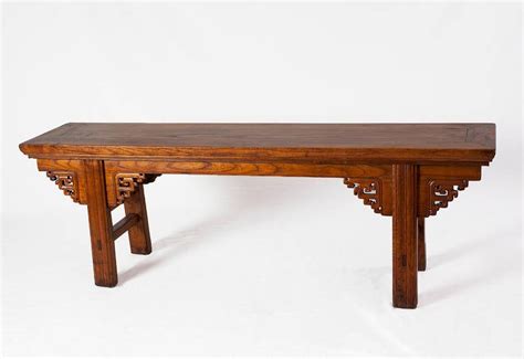 Charming 19th Century Southern Elmwood Bench With Dragon Carvings For